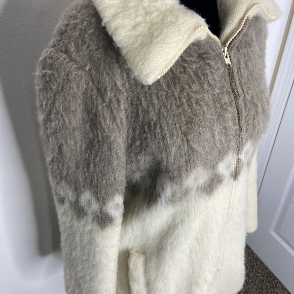 Vintage Hilda Ltd Made In Iceland Virgin Wool Sweater Jacket Coat Womens XS/S - Picture 5 of 9